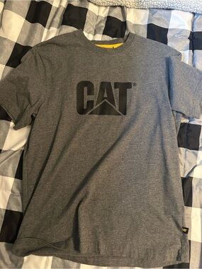 Caterpillar Grey CAT Logo Pet T-Shirt with Black Print